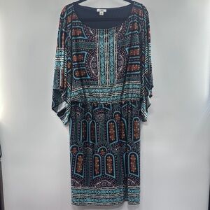 3For$20 Cato Paisley Blue/Orange Print with Wide Arms size XL